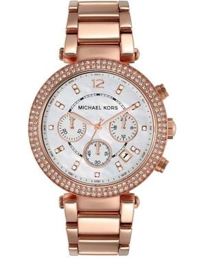 Michael Kors Parker Mk5491 Chronograph For With Zircons - Metallic