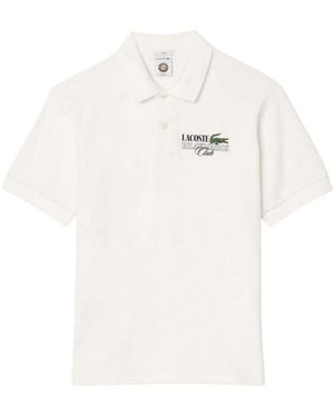 Lacoste S Roland Garros Edition Terrycloth Relaxed Fit Polo Shirt - White
