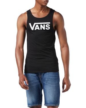 Vans Classic Tank Sleeveless Kniited Tank Top, Black (black/white), Large