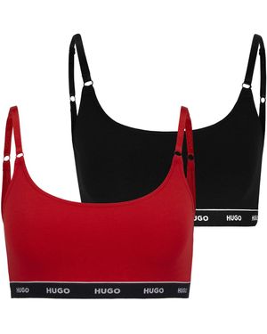 HUGO Twin Stripe Bralette - Rot