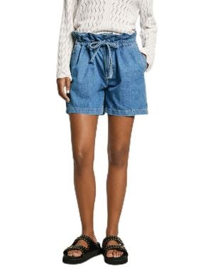 Pepe Jeans A-line Uhw Cinch Shorts - Blau