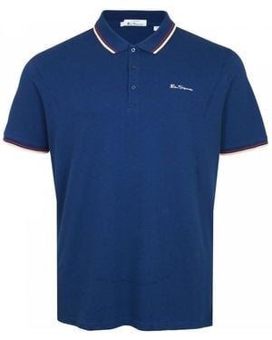 Ben Sherman Polo da uomo con punta firmata taglie forti - Blu