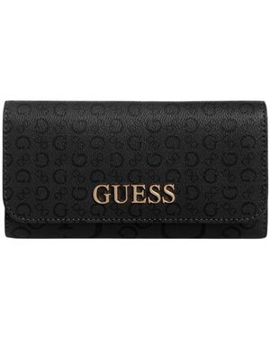 Guess Factory Eldoria Vergrößertes Logo Slim Clutch Wallet - Schwarz