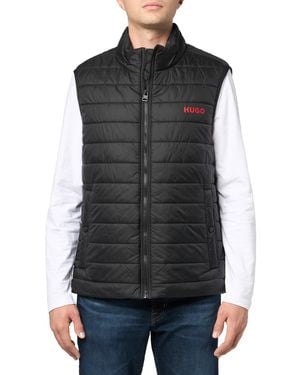 HUGO Stand Collar Puffer Vest - Black