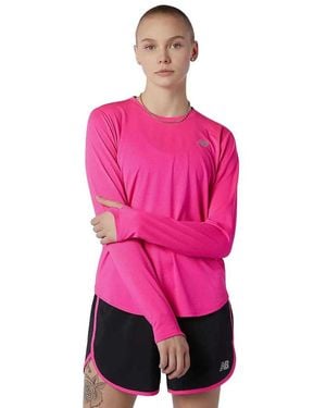 New Balance Accelerate Long Long Sleeve Shirt M - Rosa