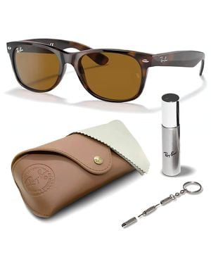 Ray-Ban RB2132 New Wayfarer quadratische Sonnenbrille - Braun