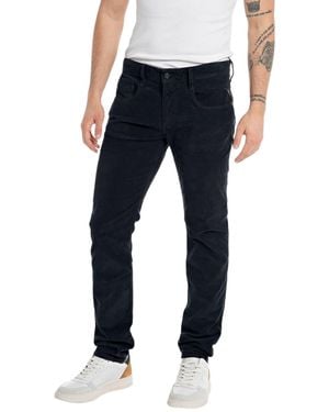 Replay M914y Anbass Garment Dyed Trousers - Blue