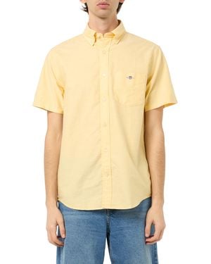 GANT Reg Classic Oxford Ss Shirt - Yellow