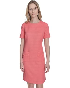 Tommy Hilfiger Hopsack Weave A-line Dress - Pink