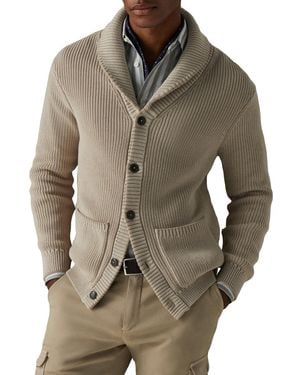 Hackett Shawl Collar Cardi Jumper Cardigan - Natural