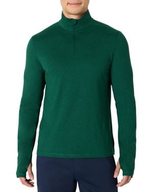Amazon Essentials Supersofter Funktions-Strickpullover mit Viertelreißverschluss - Grün