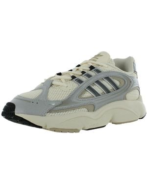 adidas Womens Ozmillen Lace Up Trainers Shoes Casual - White, Chalk White/carbon/wonder Beige, 9.5 Uk - Grey