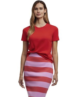 FALKE T-Shirt Basic Round Neck W S/s Sh Baumwolle weich Kurzarm bequem sehr leicht 1 Stück - Rot