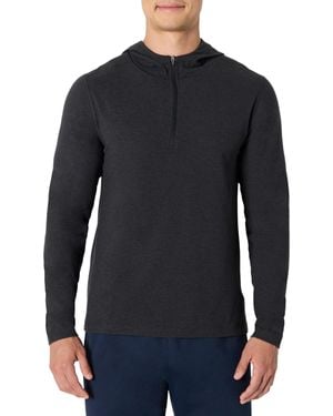 Amazon Essentials Felpa a iche Lunghe con Cappuccio e Zip a 1/4 ad Alte Prestazioni in Maglia Uomo - Blu