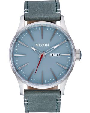 Nixon Analog Quarz Uhr mit Leder Armband A105-5158-00 - Blau
