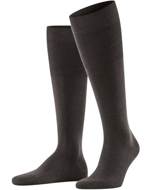 FALKE Airport Calzini Lunghi Uomo Lana Merino Cotone Nero Bianco Altri Colori Sottili Tinta Unita Termoregolanti Caldi Perfetti Per