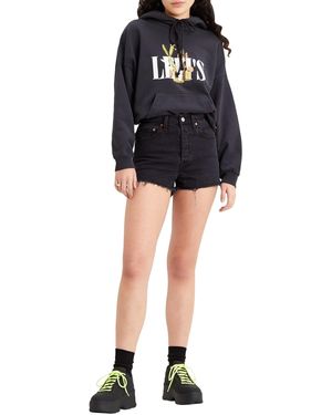 Levi's Ribcage Shorts Denim Shorts Black Lake - White