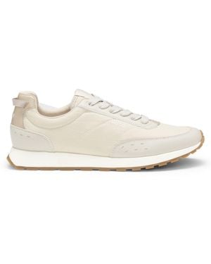 HUGO S Icelin Runn Running-inspired Trainers With Zigzag Detailing Size 10 Light Beige - White