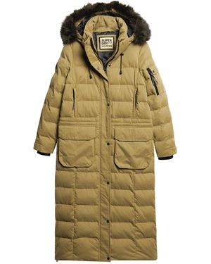 Superdry Mf Faux Fur Hooded Parka Jacket - Green