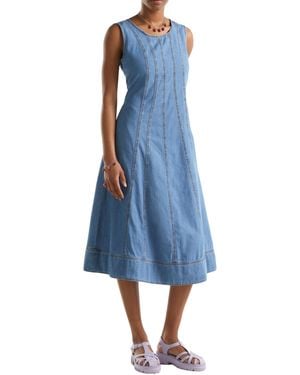 Benetton Vestito 4suldv087 Dress - Blue