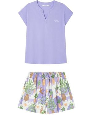 Women'secret Short Pyjama Weekly Hope Pijamas - Morado