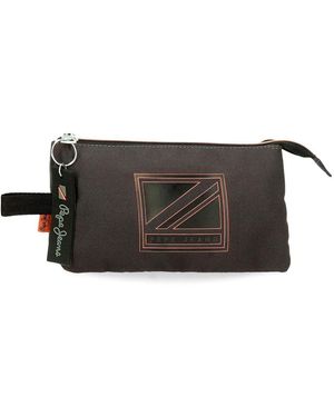 Pepe Jeans Cody Astuccio Triplo Nero 22x12x5 cm Poliestere - Multicolore