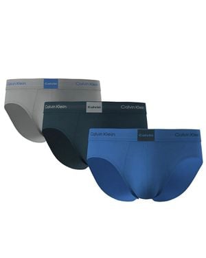 Calvin Klein Hip Brief 3pk Lv00nb4475 Brief - Blue