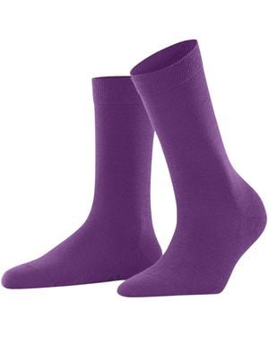 FALKE Softmerino W So Wolle Baumwolle Einfarbig Socks - Purple