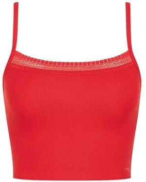 Sloggi Go Ribbed Crop Top Shirts - Red