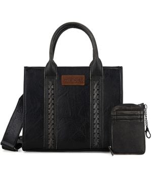 Wrangler Tote Bags For Western Purse And Handbags Satchel Top-handle With Card Holder - Black