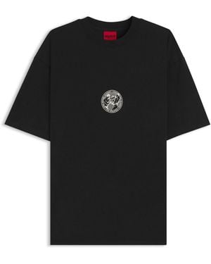 HUGO S Dwresto Cotton-jersey T-shirt With Boxing Artwork Black