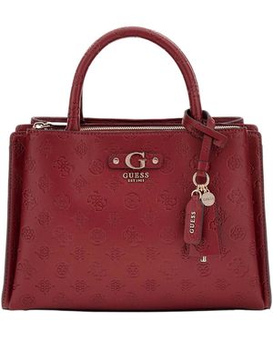 Guess Gerty Girlfriend Satchel Bag Claret - Rosso