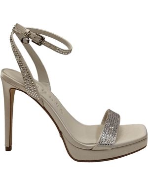 Guess Sandalo Grigio in Raso con Plateau t.12-37 - Metallizzato
