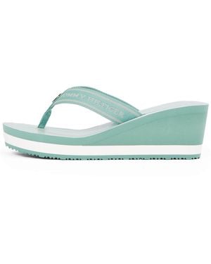 Tommy Hilfiger Th Stripes Wedge Beach Sandal - Green