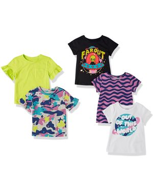 Amazon Essentials Camisetas de ga Corta Niña - Multicolor