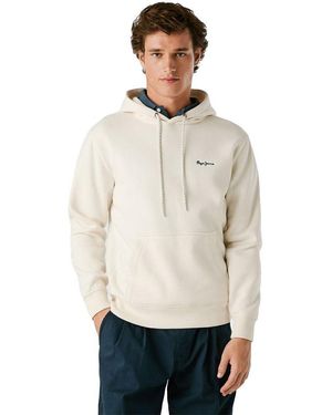 Pepe Jeans Macbeth Small Logo Plain Hoodie Maglia di Tuta - Neutro