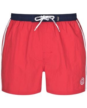 Bugatti ®, costume da bagno, da uomo, moderno, di colore rosso, turchese, blu e verde, con bel colore a contrasto sulla vita - Multicolore