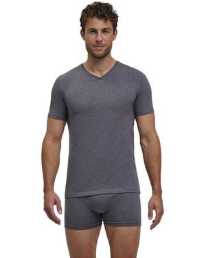 FALKE Daily Comfort 2-pack V Neck M S/s Sh Cotton Breathable Pack Of 2 Underwear - Blue