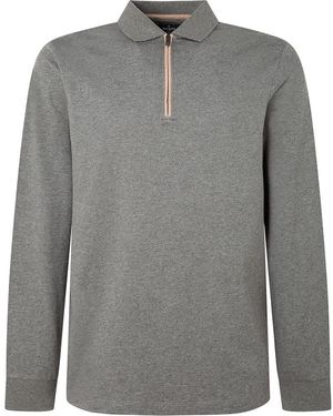 Hackett Alcantara Hz Ls Polo Shirt - Grau