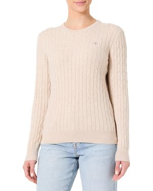 GANT Stretch Cotton Cable C-Neck - Blau