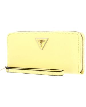 Guess Laurel Zip Around Wallet L Yellow - Schwarz