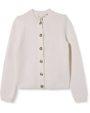 Ted Baker Wmk-jaycey-rose Button Crew Neck Cardigan Jumper - White