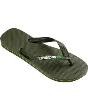Havaianas , Adults, Brasil Logo, Flip Flop, Green/green, 4.5/5 Uk - Black
