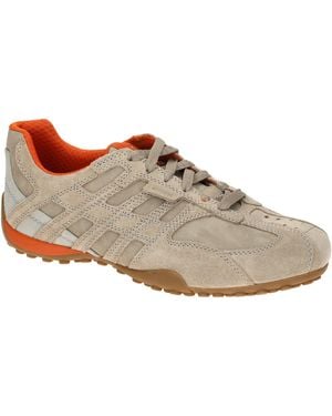 Geox U Snake Original A Suede+nbk Lederen Sneaker U55mna 022ek C5004 Zand - Wit