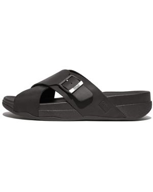 Fitflop Surfer S Buckle Nubuck Cross Slides Sandal in Brown for Men | Lyst  UK