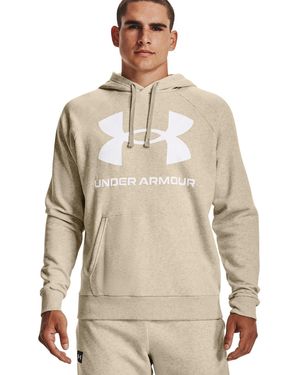 Under Armour Rival Cotton Blend Raglan Lightweight Fleece Hoody - Natural