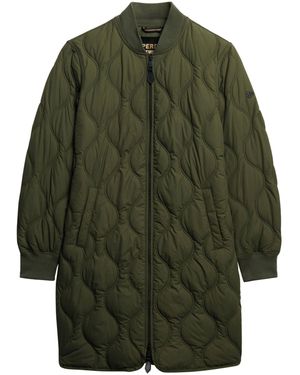 Superdry Long Liner Padded Jacket M Green