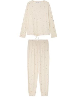 Women'secret Pijama de ga Pantalón Largo Colección Daily Rose - Neutro