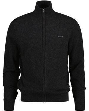 GANT Strickjacke Superfeiner Lambswool Cardigan - Schwarz