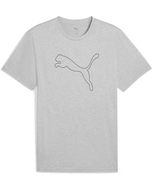 PUMA M Tad Essential Heather Cat Tee - Grijs